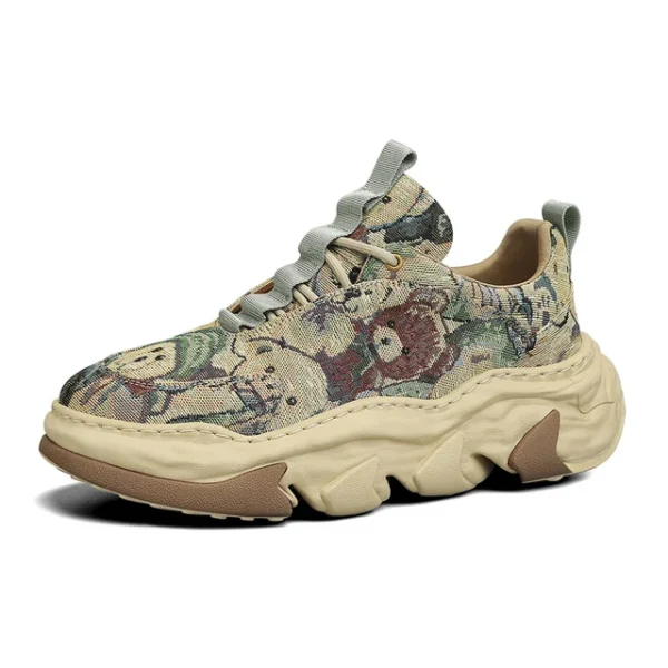 Canvas breathable thick sole height increasing dad shoes with dissolved sole, trendy sports running shoes - Image 8