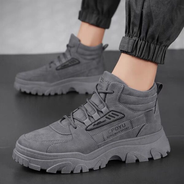 Breathable high top workwear shoes for men anti slip and wear-resistant sports and leisure safety shoes - Image 6