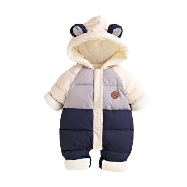 Baby down cotton jacket jumpsuit, autumn and winter clothes, khai clothes for men and women, baby clothes for going out, thick hugging clothes, winter climbing clothes - Image 5
