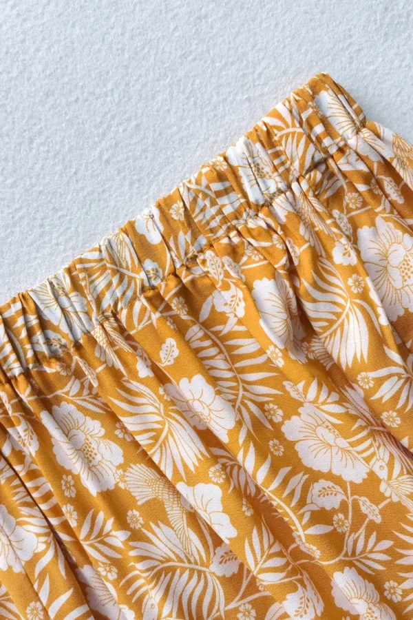 Printed Half Sleeve Top and Slit Skirt Set - Image 13