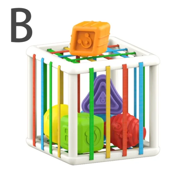 Baby Montessori Geometric Shape Blocks Toys Cube Box Color Perception Educational Game Motor Skill Tactile Touch Toys For Infant - Image 8