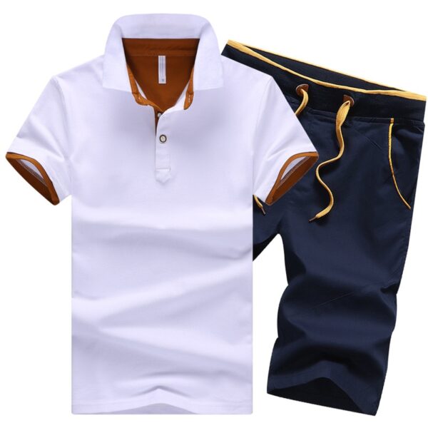 Polo shirt Cotton Mens Sets Summer Button Polo Shirts Sets Turn Down Mens Shorts 4XL Men Clothes 2 Piece Set Elastic Waist Shorts - Image 4