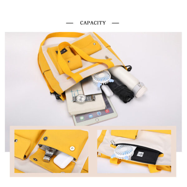 New textured small square bag Western-style canvas student all match one shoulder women's bag messenger bag - Image 4