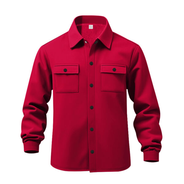 American casual men's single breasted solid color casual jacket jacket for men - Image 3