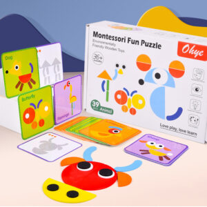Children's Montessori fun geometry creative puzzle board puzzle development thinking early childhood enlightenment wooden toys