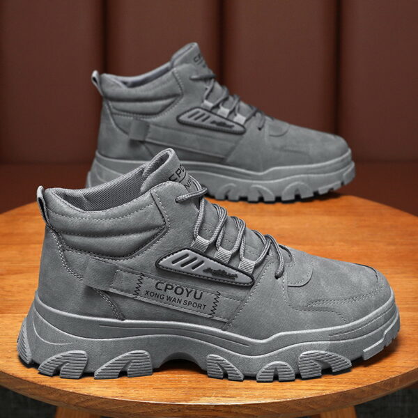 Breathable high top workwear shoes for men anti slip and wear-resistant sports and leisure safety shoes - Image 4