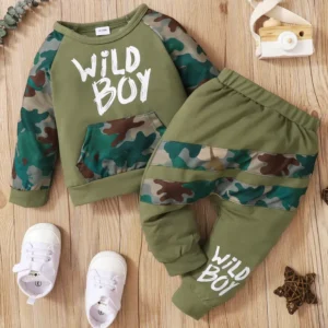 Children's Camouflage Top and Pants Set