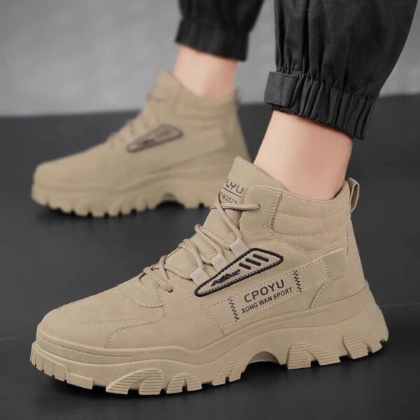 Breathable high top workwear shoes for men anti slip and wear-resistant sports and leisure safety shoes - Image 7