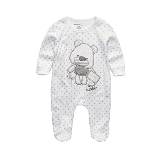 Newborn pure cotton double button crawling clothes baby jumpsuit closed door children's clothing - Image 8
