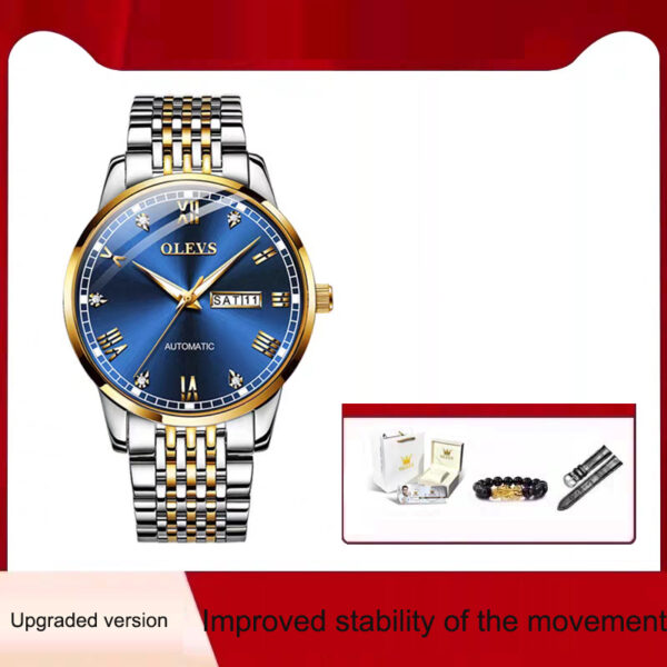 Men's Watch Men's Mechanical Watch Fully Automatic Simple Wind Waterproof Night Light Watch - Image 4