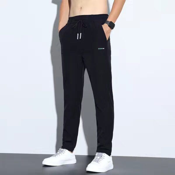 Thin ice silk pants for men, business men, casual pants, trendy straight leg loose sports pants - Image 3