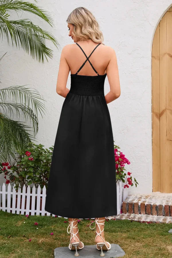 Crisscross Smocked Spaghetti Strap Dress - Image 6