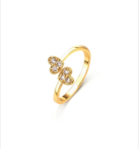 Brass 18k gold heart ring