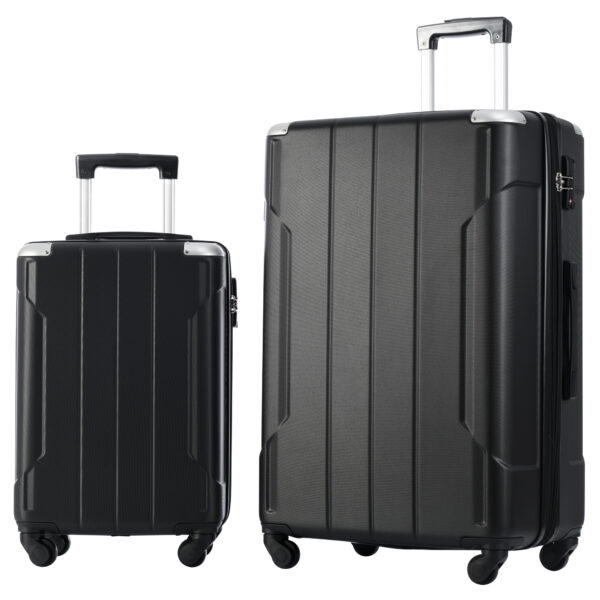 Hardshell Luggage Sets 3 Pcs Spinner Suitcase with TSA Lock Lightweight 20''24''28'' Black + ABS - Image 9