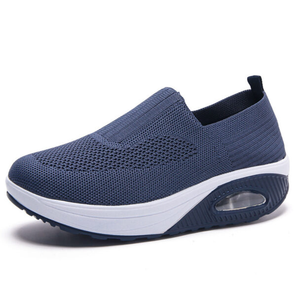 Women's shoes with thick sole and air cushion comfortable for casual sports breathable and fly woven soft soled women's shoes - Image 8