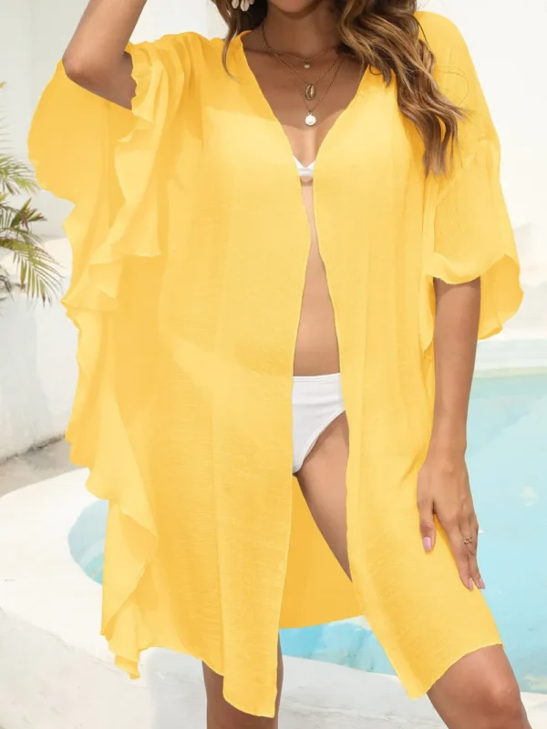 Women's loose beach vacation sun protection jacket bikini top and cover up shirt - Image 19
