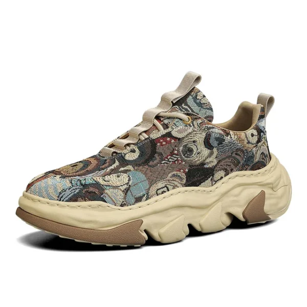 Canvas breathable thick sole height increasing dad shoes with dissolved sole, trendy sports running shoes - Image 7