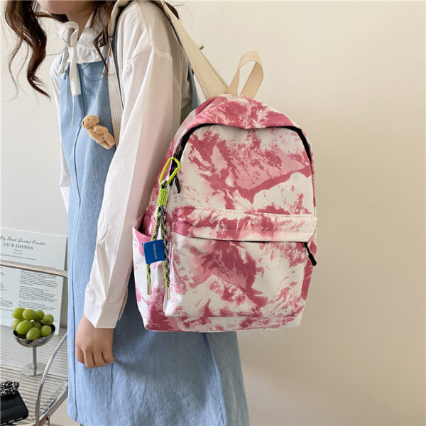 Student Schoolbag Women's Bag New Trendy Fashion Casual Backpack Western Style Simple Oil Painting Bag Travel Small Backpack - Image 7