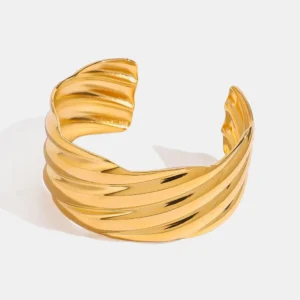 18K Gold-Plated Stainless Steel Open Ring