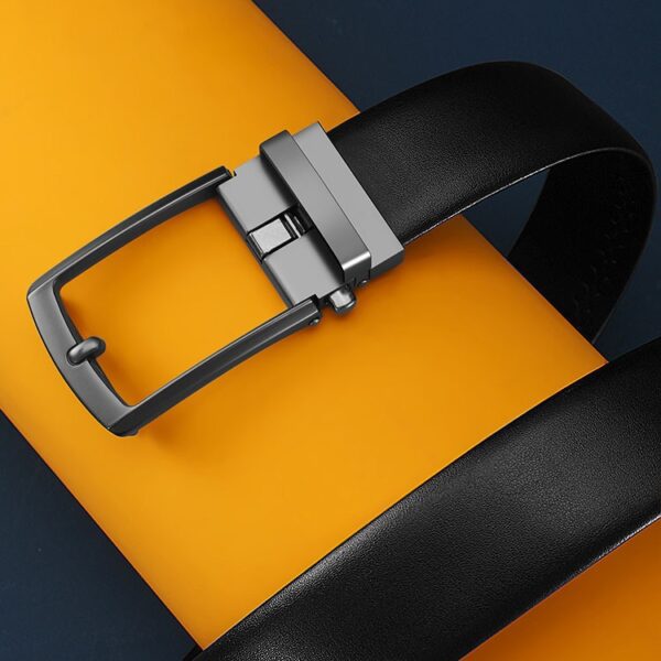 New Men's Two-layer Genuine Cowhide Belt Casual High-end Imitation Pin Buckle Trouser Waist - Image 3
