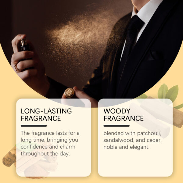 Men's Perfume, Long Lasting Light Fragrance Wood Fragrance Fresh Natural Release Men's Charm Perfume - Image 4