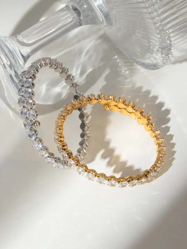 Stainless Steel Inlaid Zircon Bracelet - Image 14