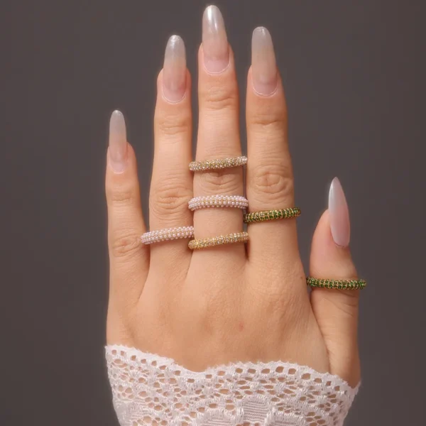 Zircon Light Luxury Ring Stainless Steel PVD Plated Finger Ring Jewelry - Image 7