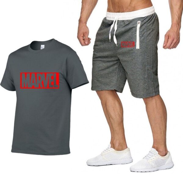 Summer Casual Cotton T Shirts+Shorts Men Sets Brand Clothing Two Pieces Tracksuit - Image 8