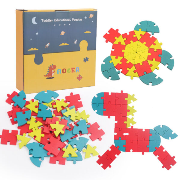 Buckle creative fun puzzle for children's early education puzzle, geometric shapes, numbers and letters, versatile puzzle board - Image 6