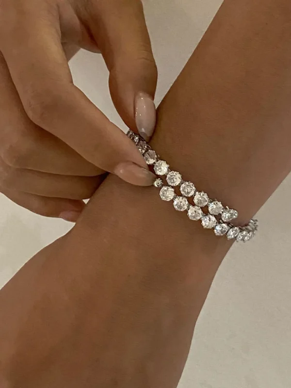 Stainless Steel Inlaid Zircon Bracelet - Image 11