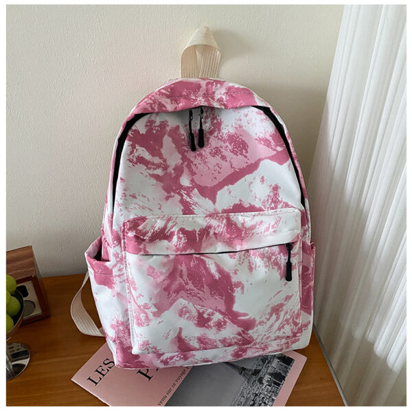 Student Schoolbag Women's Bag New Trendy Fashion Casual Backpack Western Style Simple Oil Painting Bag Travel Small Backpack - Image 4