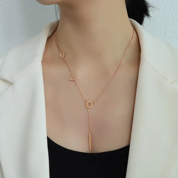 Titanium Steel Letter Necklace - Image 4