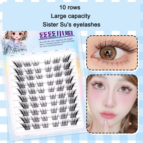 Sunflower Comics Pure Desire Eyelash Simulation Natural Thickening Large Segmented Trilogy False Eyelash Laziness - Image 29