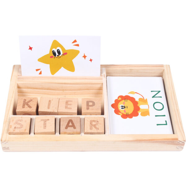 Children's wooden English word puzzle game early education enlightenment puzzle puzzle board letter building block puzzle toy - Image 2