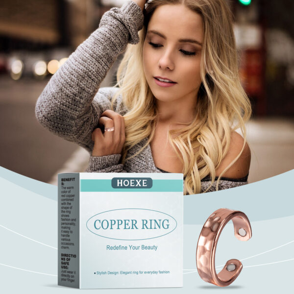 Red Copper Corrugated Ring Beautiful Fashion Accessories Unique Trend Simple Design Everything Decorative Ring - Image 3