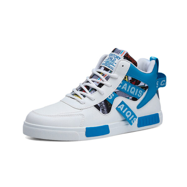 Four Seasons New Men's Casual Shoes Fashionable Outdoor Sports Shoes Trendy High Top Board Shoes - Image 6