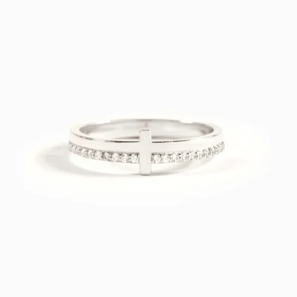 925 Sterling Silver Cross Ring - Image 4