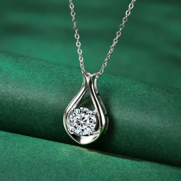 2 Carat Moissanite 925 Sterling Silver Pendant Necklace - Image 3