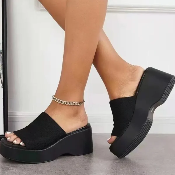 Open Toe Platform Cloth Sandals - Image 4