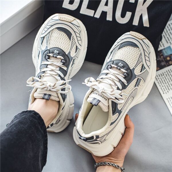 Breathable mesh sports shoes for men versatile thick soled casual running dad shoes for men - Image 7