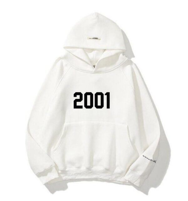 New style shoulder sleeves, double-layer hat, double line trendy brand hoodie, high street loose and plush 2001 word hoodie for men  Women's Hoodie - Image 2