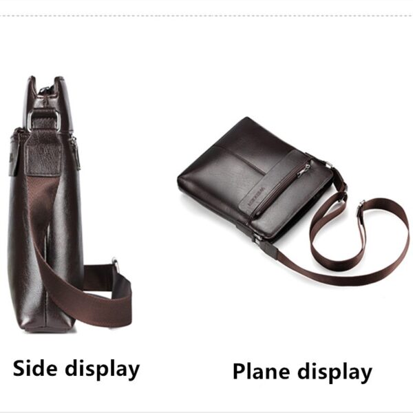 WEIXIER brand men's bag youth messenger bag zipper leather bag Ipad handbag men's shoulder bag - Image 5