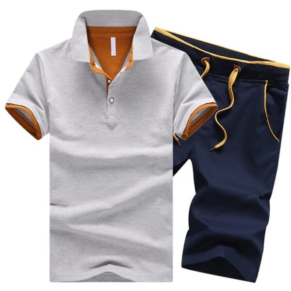 Polo shirt Cotton Mens Sets Summer Button Polo Shirts Sets Turn Down Mens Shorts 4XL Men Clothes 2 Piece Set Elastic Waist Shorts - Image 17