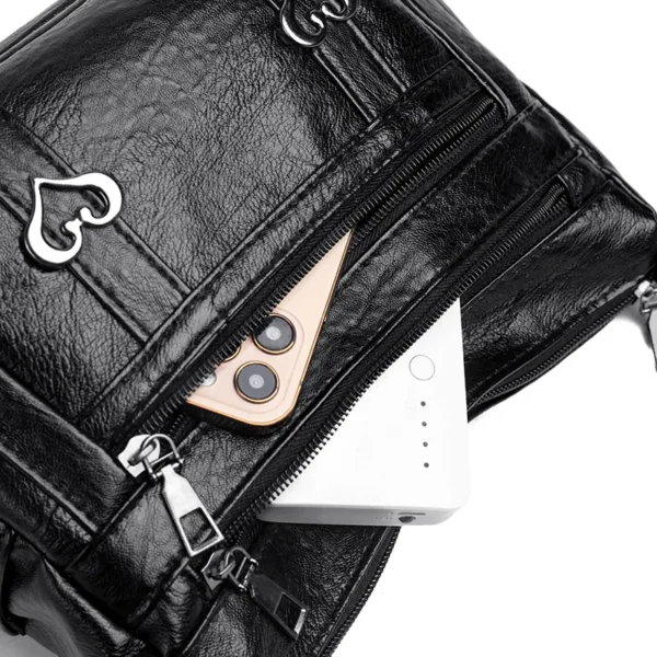 PU Leather Multi-Pockets Crossbody Bag - Image 14