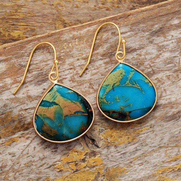 18K Gold-Plated Natural Stone Earrings - Image 5