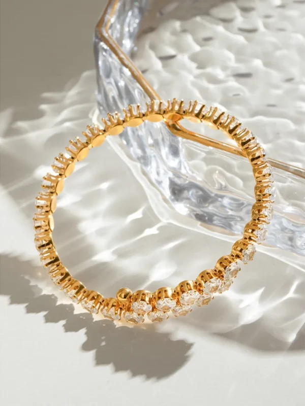 Stainless Steel Inlaid Zircon Bracelet - Image 2