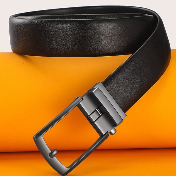 New Men's Two-layer Genuine Cowhide Belt Casual High-end Imitation Pin Buckle Trouser Waist - Image 2
