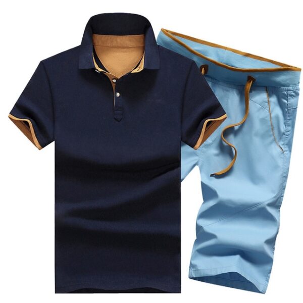 Polo shirt Cotton Mens Sets Summer Button Polo Shirts Sets Turn Down Mens Shorts 4XL Men Clothes 2 Piece Set Elastic Waist Shorts - Image 22