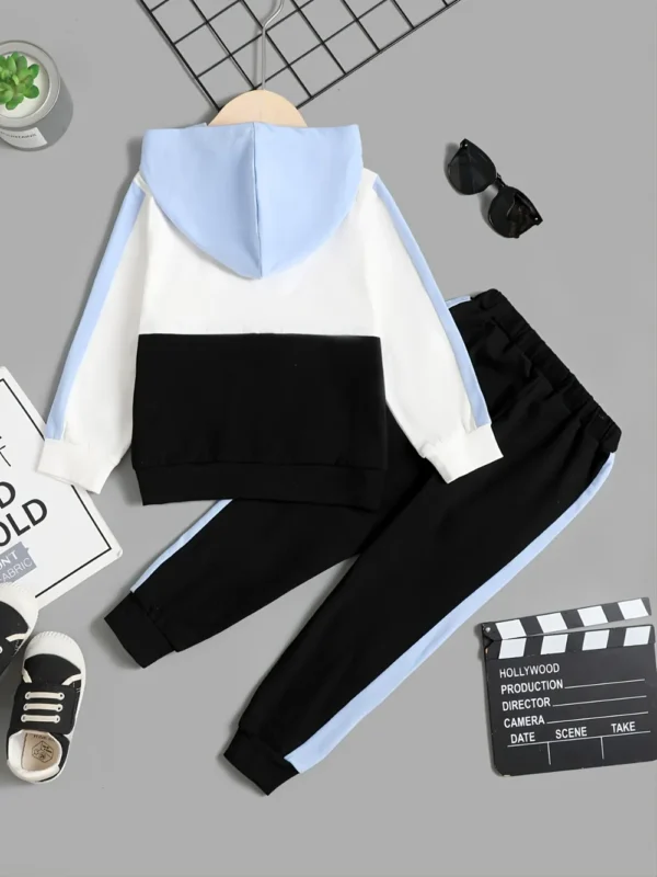 Children's Color Block Hoodie and Pants Set - Image 2