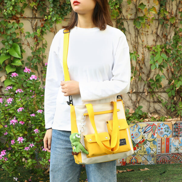 New textured small square bag Western-style canvas student all match one shoulder women's bag messenger bag - Image 2